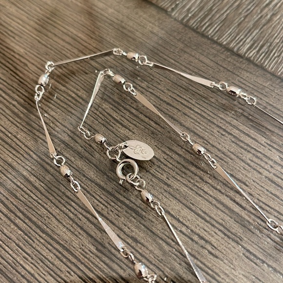 Vintage VENDOME Silver-tone Ball and twisted Bar Chain Necklace 16.25” - Picture 12 of 13